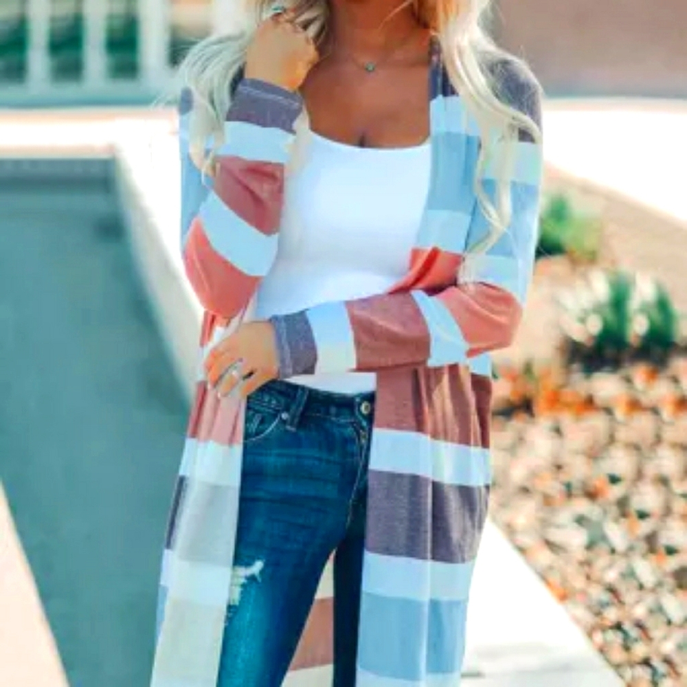 Women's Striped Cardigan